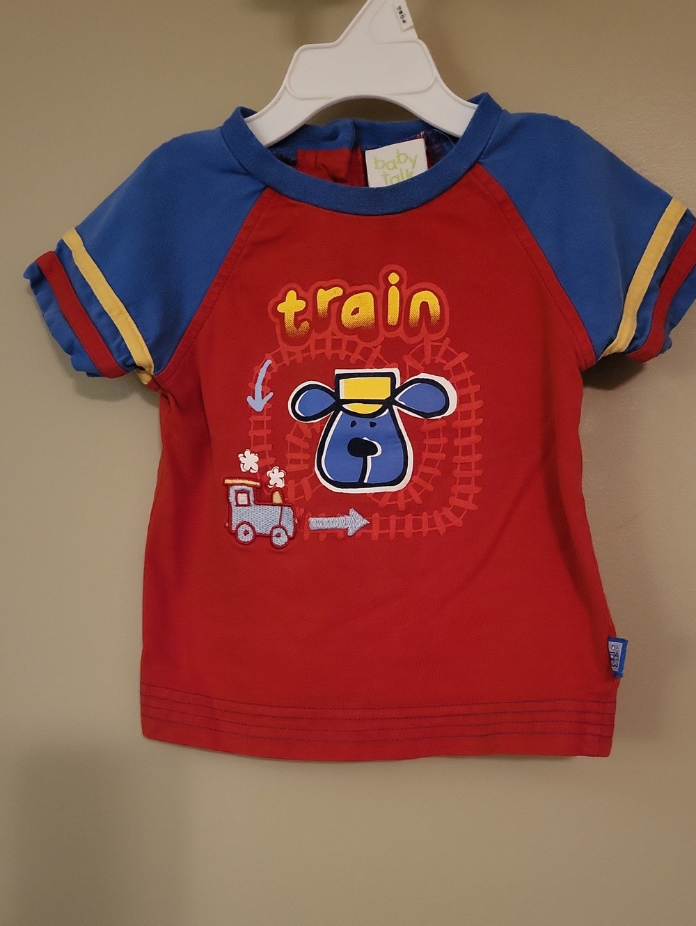 Vintage train red and blue tee shirt
